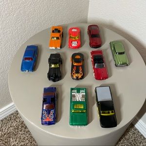 Mix of 11 newer Matchbox and Hot Wheels cars - Flame Decal Themed